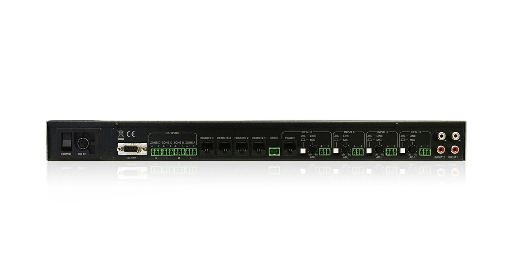ECLER Matrice audio à 6 entrées et 4 sorties numériques, 6 encodeurs d'entrée + 4 de sortie