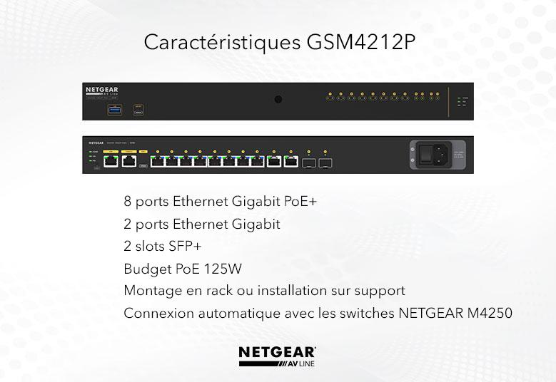 Netgear - Switch manageable 8 ports Gigabit PoE+ 125W et 2 ports SFP