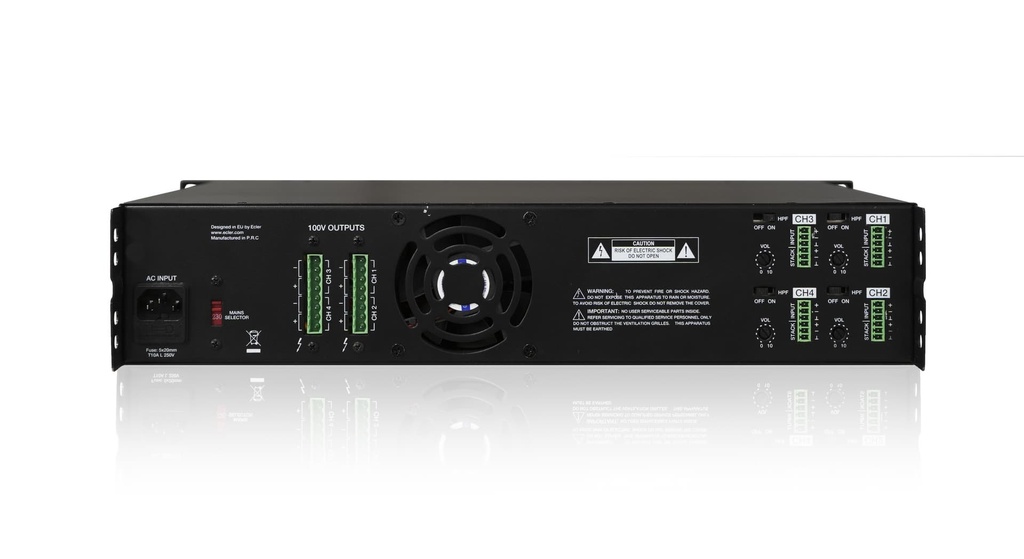 ECLER - Amplificateur multicanal haute impédance eHSA 4-500