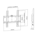 Support mural fixe pour écran TV <30KG VESA 200