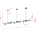SHOW GEAR - Support plafond universel pour 3 écrans <55p