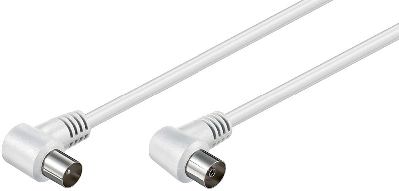 Cordon d'antenne 2x prises coudées - 1,5m blanc (copie)