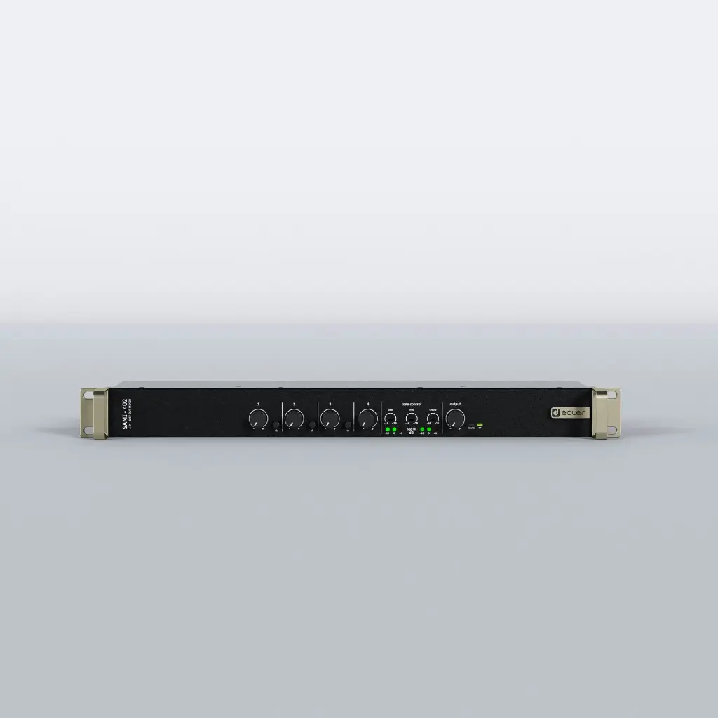 ECLER – SAMI‑402 – Mixeur audio rackable 4 entrées 2 sorties