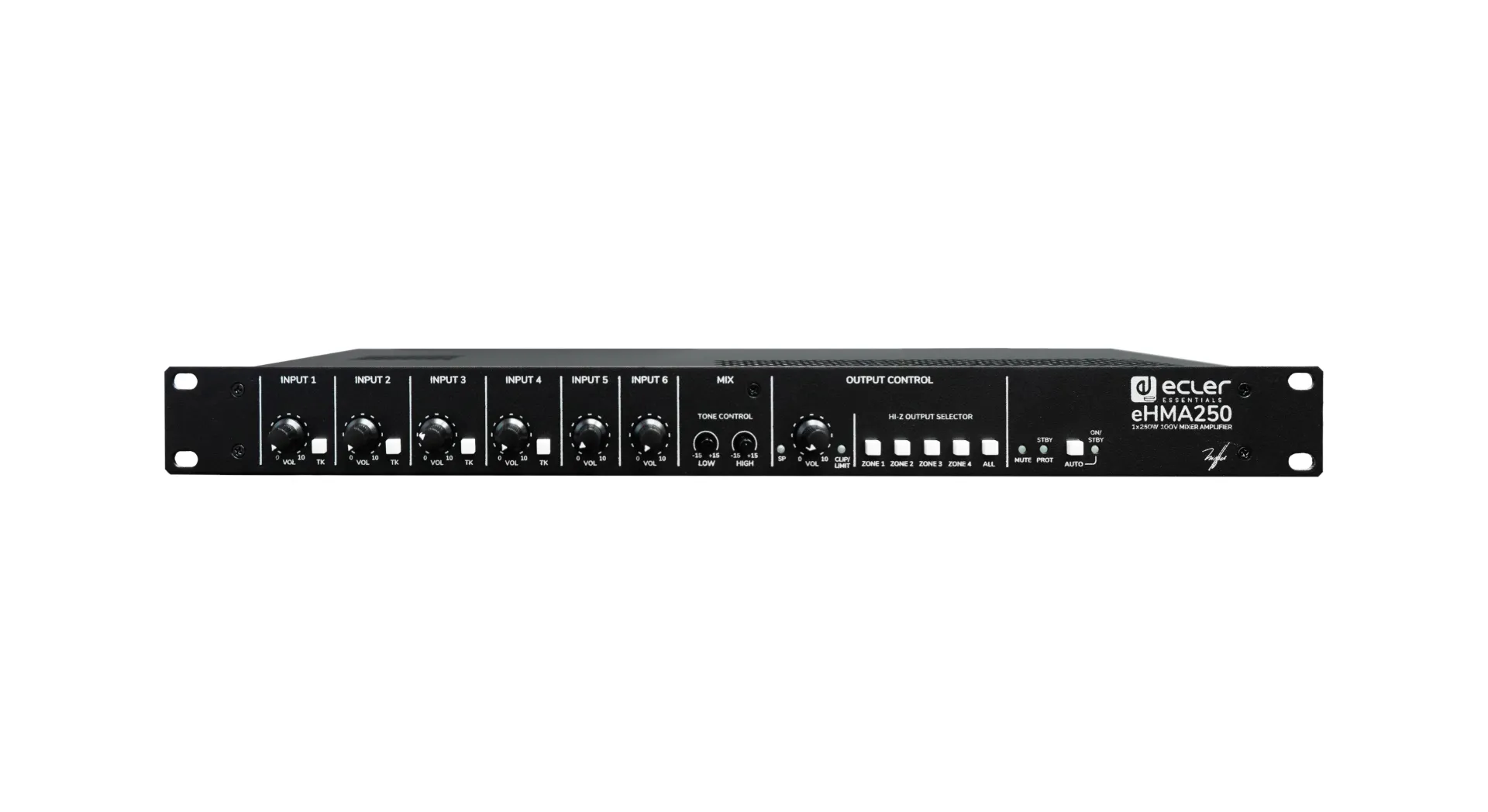 ECLER – eHMA250 – Amplificateur mélangeur 250 W, 4 zones
