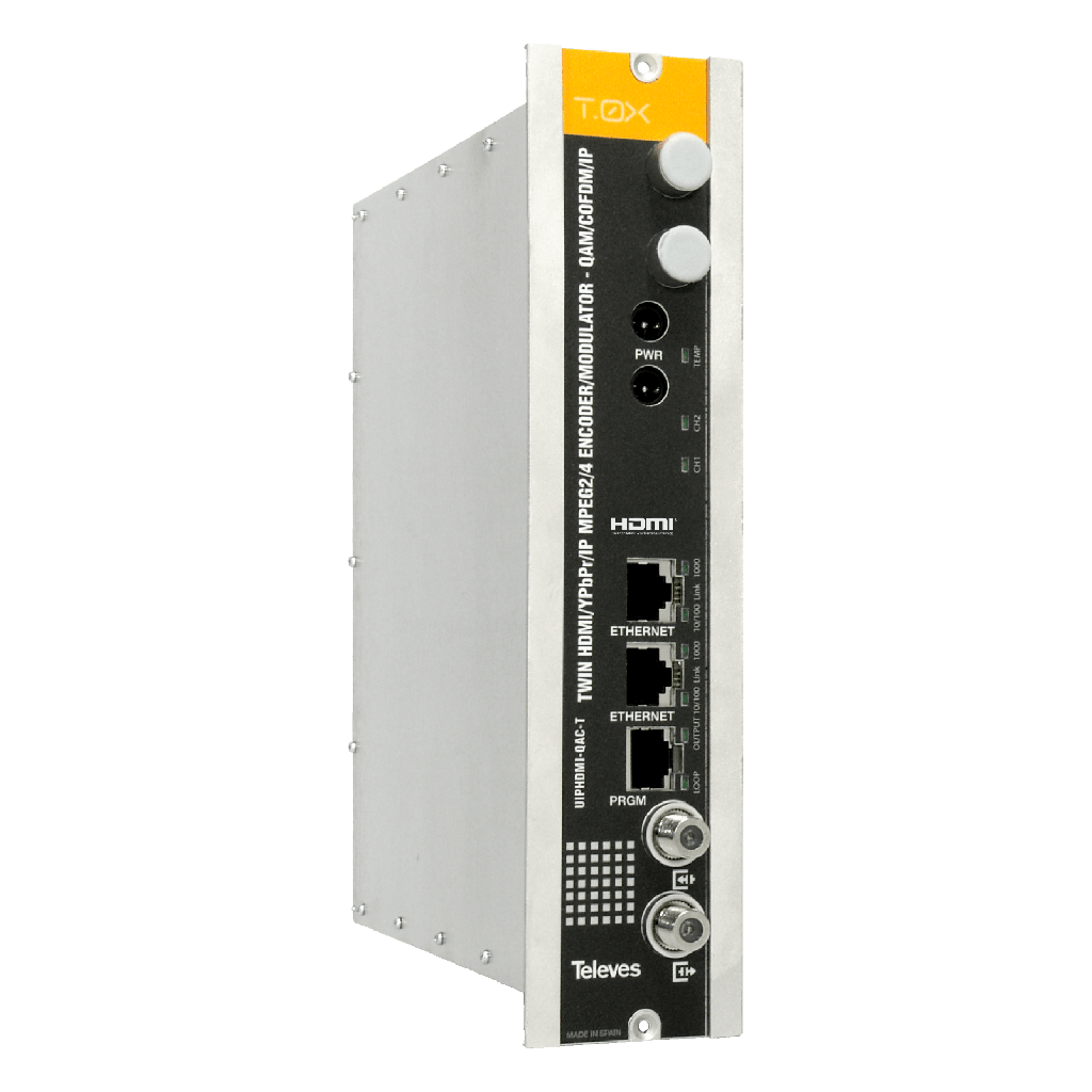 TÉLÉVES – Encodeur modulateur IP T.0X Twin – Distribution TV IP, DVB-T et DVB-C