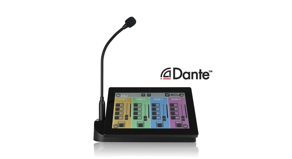 ECLER - Micro d'appel avec écran de commande tactile