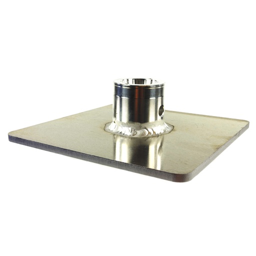 [EM50] Embase de sol carré alu femelle pour structure EX50 (175x175mm) ASD