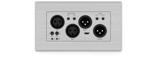 [DA22XLR-WP] BLUSTREAM – DA22XLR‑WP‑EU XLR Dante® Audio Wall Plate 2 in / 2 out